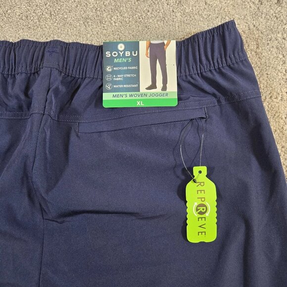 NWT Soybu Men's Woven Performance Jogger Pants Navy Blue Size XL 4 Way Stretch - Picture 5 of 9